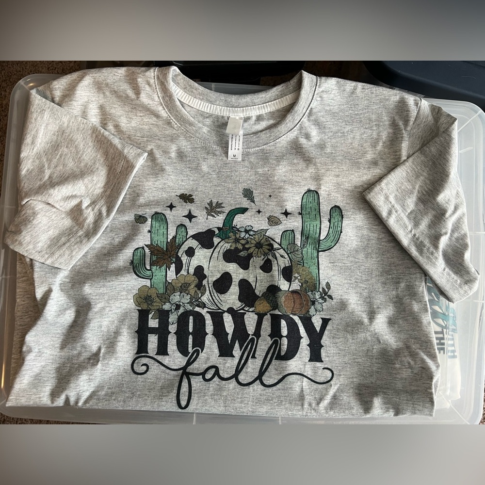 New custom made gray Howdy Fall short sleeve shirt